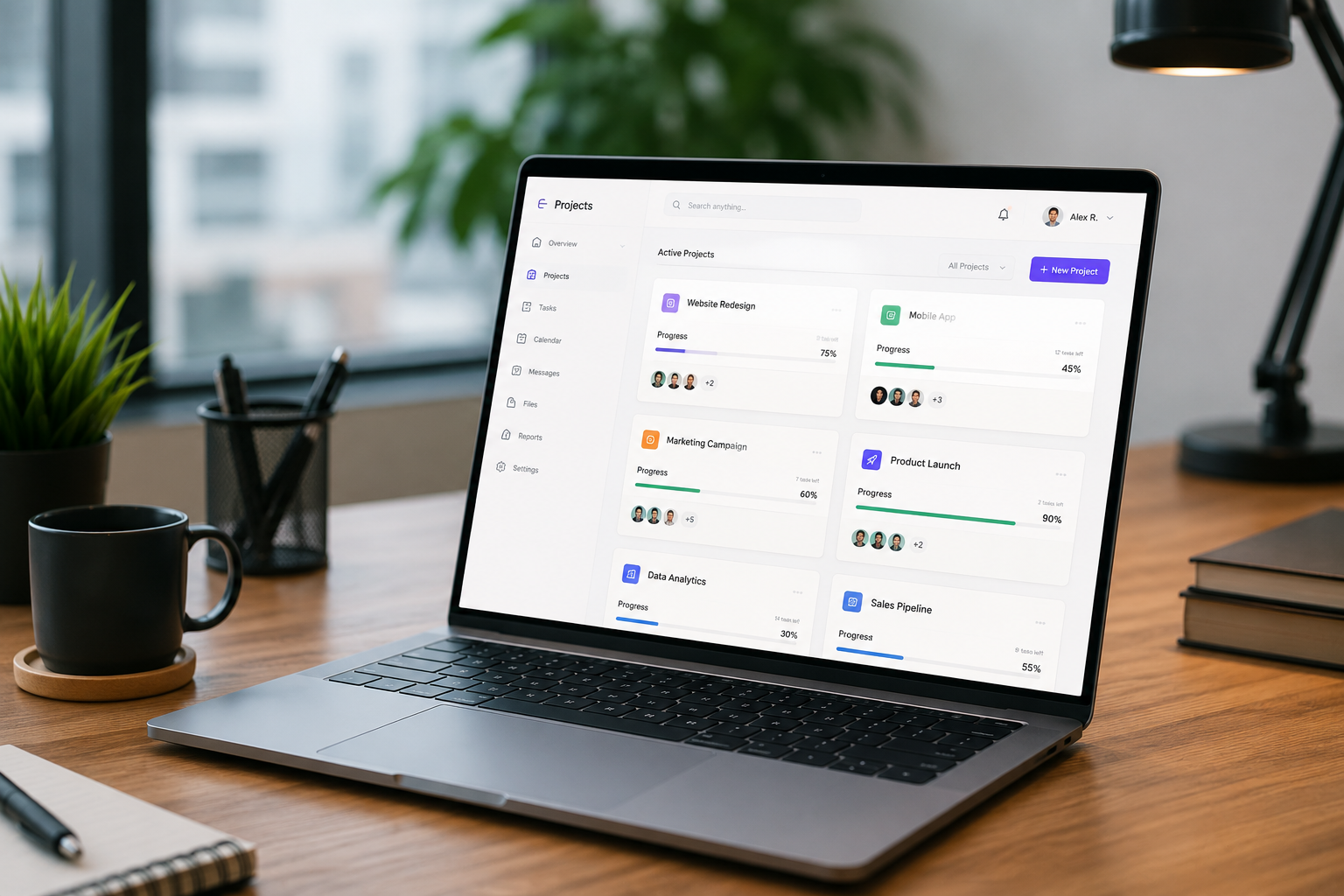 RUQN team working together in one connected workspace